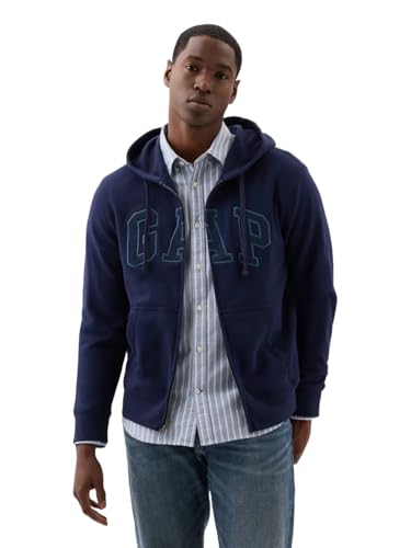 GAP Men's Heritage Logo Full Zip Hoodie Tapestry Navy X-Large