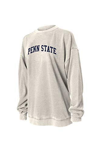 Chicka-d NCAA Womens Burnout Fleece Pullover - Penn State Nittany Lions, Large, Oatmeal