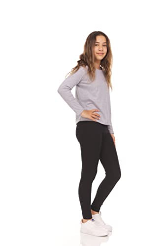 Pink Angel Toddler & Girls Multi-Pack Leggings - Cotton Spandex Dance & Yoga Tights, 10-12, 5-Pack