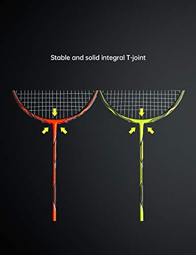 Carbon Fiber Badminton Rackets Set - 2-Pack for Backyard Fun