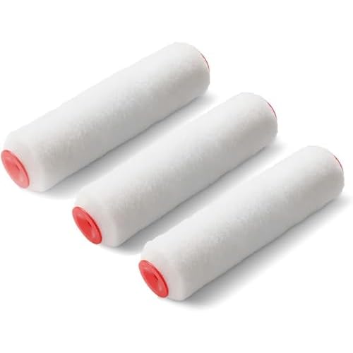 BsBsBest Paint Roller Covers, 3 Pack, 9.5" Roller Covers for Paint Rollers, Naps for Paint Roller Brush, House Painting Supplies, Roller Naps for Roller Frame White (3 PCS)