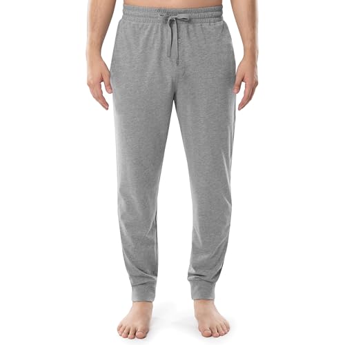 Men's Jersey Knit Jogger Sleep Pants - Grey Heather, Medium