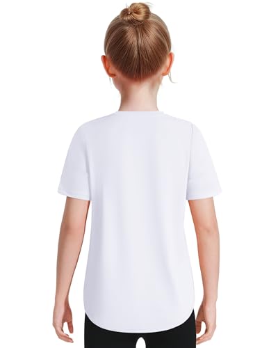 Girls Short Sleeve Athletic T-Shirt - 11-12 Years, White