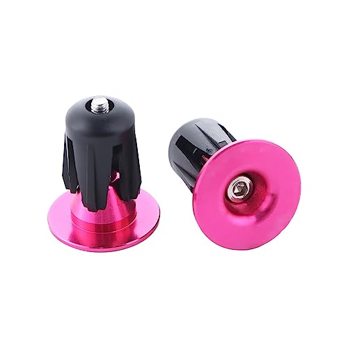 Aluminum Bicycle Handlebar End Caps - Rose Red