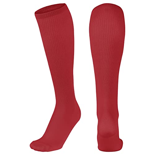 Featherweight Multi-Sport Athletic Socks - Over-the-Calf - Small, Scarlet