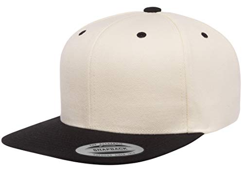 Unisex 2-Tone Wool Blend Snapback Cap - Natural Black, One Size