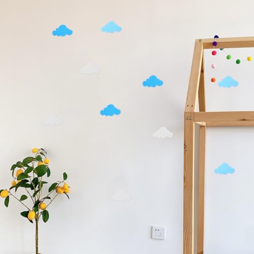 Removable Wall Stickers 24Pcs Foam Stickers Clouds Shape Removable Wall Decal Projects Stickers Teaching Progress Toy for DIY Crafts Kindergarten Classroom Kids Room Decor