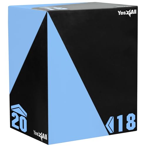 3-in-1 Foam Plyometric Jump Box - 20" x 18" x 16" - 27 lbs