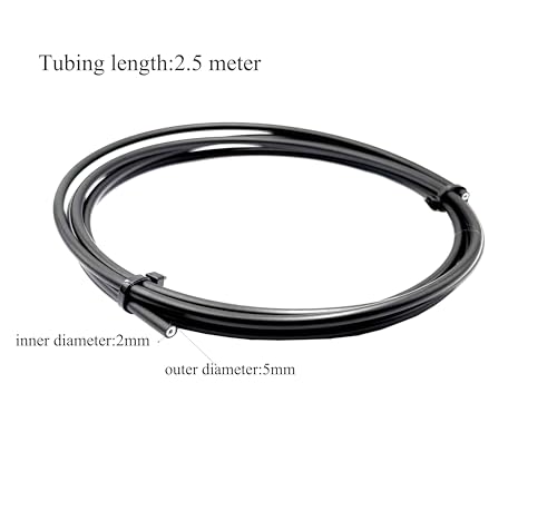 2500mm Bike Hydraulic Brake Hose Kit - Black with Brass Ferrules