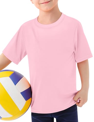 Boys Rash Guard Swim Shirt UPF 50+ Quick Dry - Pink 5-6 Years