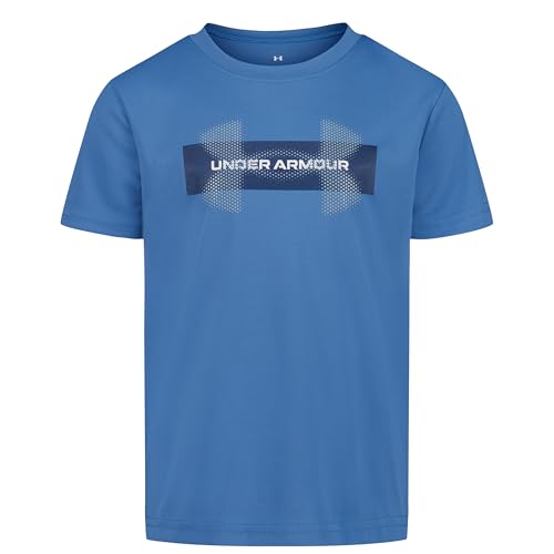 Under Armour Boys' Aegean Blue Logo Graphic T-Shirt - Relaxed Fit, UA Tech™ Fabric