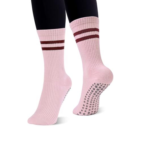 High Elasticity Non-Slip Pilates Grip Socks - Pink, 1 Pair
