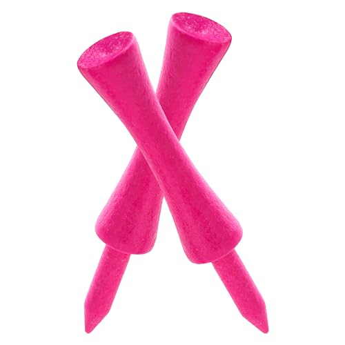 59mm Bamboo Castle Golf Tees - Pink, 100 Pack - Sustainable & Eco-Friendly