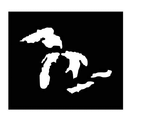 Vinyl Decal - Great Lakes Design for Car Windows, Laptops & More - 4.5 x 3.2 Inch