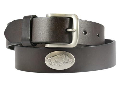 Men's Arkansas Razorbacks Leather Concho Belt - 38 Brown