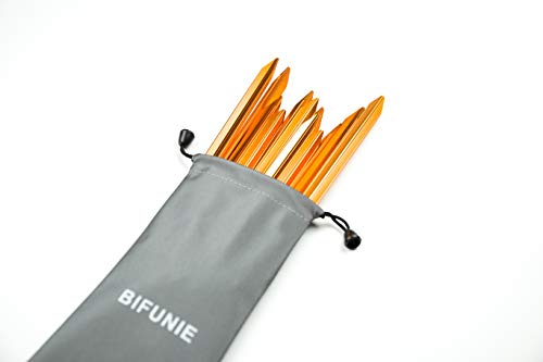 Lightweight Aluminum Tent Stakes with Reflective Ropes - Orange, 12-Pack