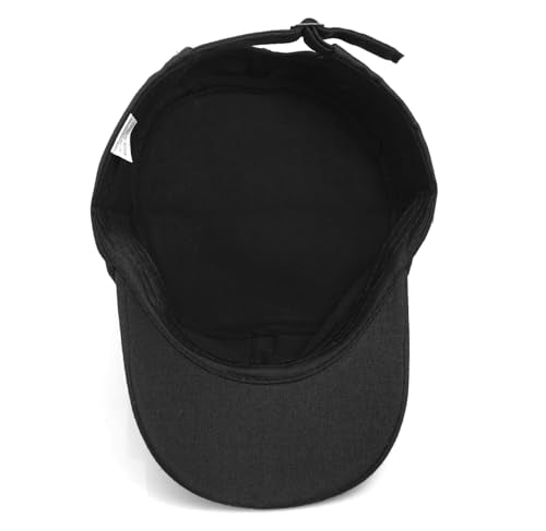 Black Unisex Military Style Cadet Cap - One Size Army Hat