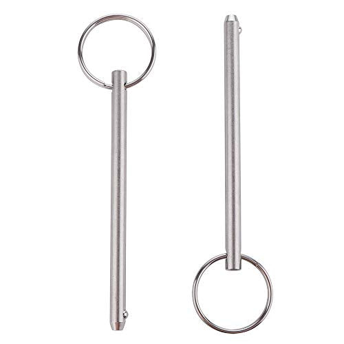 Quick Release Pin Set - 2 Pack, 1/4" Diameter, Marine Grade Stainless Steel