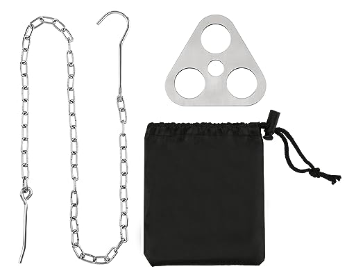 Stainless Steel Campfire Tripod Plate - 4 x 4 x 1 in for Outdoor Cooking