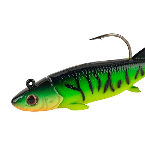 PowerBait Pre-Rigged Minnotator Soft Bait - Firetiger, 3.5 in