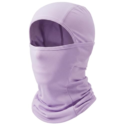 Cooling Breathable Full Face Mask - Summer UV Protection - Light Purple