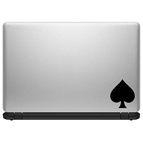 Spade Poker Symbol Vinyl Transfer Decal - Black, 3in x 2.5in