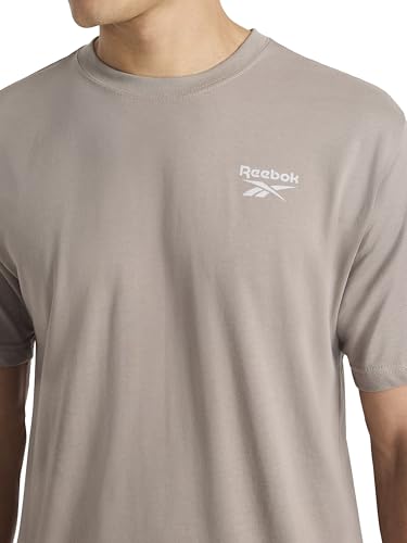 Reebok Men's Medium Logo Crewneck T-Shirt - Lightweight Cotton-Poly Jersey