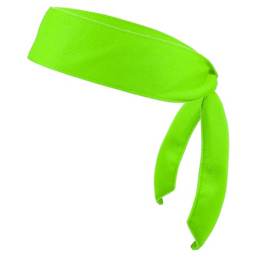 Fluorescent Green Ninja Headband - Adjustable Sweat Wicking Head Tie