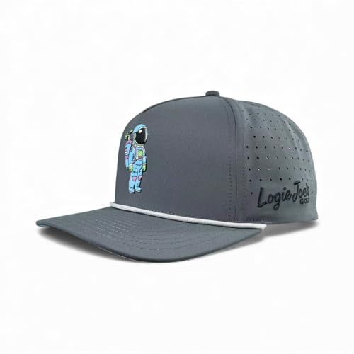 Logie Joe's Astronaut Walker Golf Hat with Magnetic Ball Marker Holder | Snapback Adjustable Grey