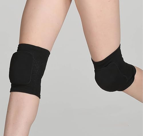 Knee Pads - Breathable Elastic Support for Volleyball & More - Medium, Black (1 Pair)