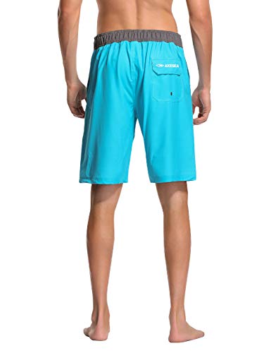 Men's Quick Dry Swim Trunks with Pockets - Sky Blue
