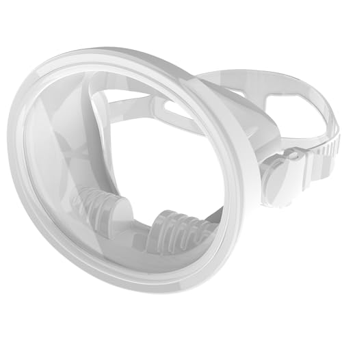 Jwintee White Diving Mask – Tempered Glass Panoramic Scuba Mask for Adults