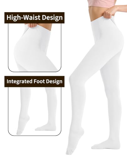 Ultra Soft Women's Ballet Tights - Footed Dance Tight, Large-X-Large White