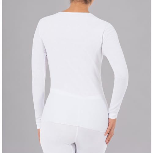 Women's Micro Waffle Thermal Underwear Tee - 2 Pack, Medium White