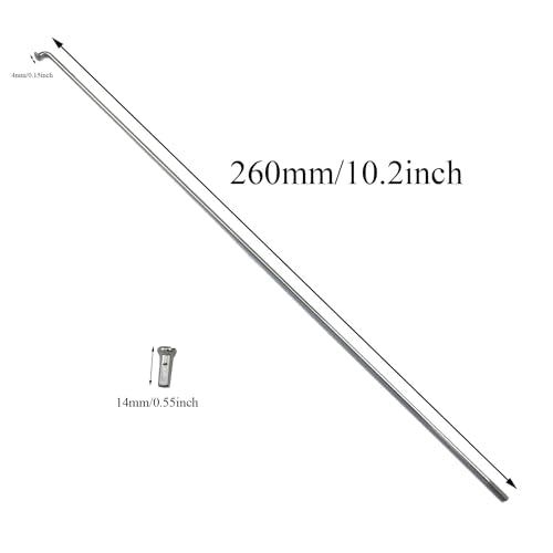 14G Stainless Steel Bike Spokes - 10.2 Inch, 12 Pack