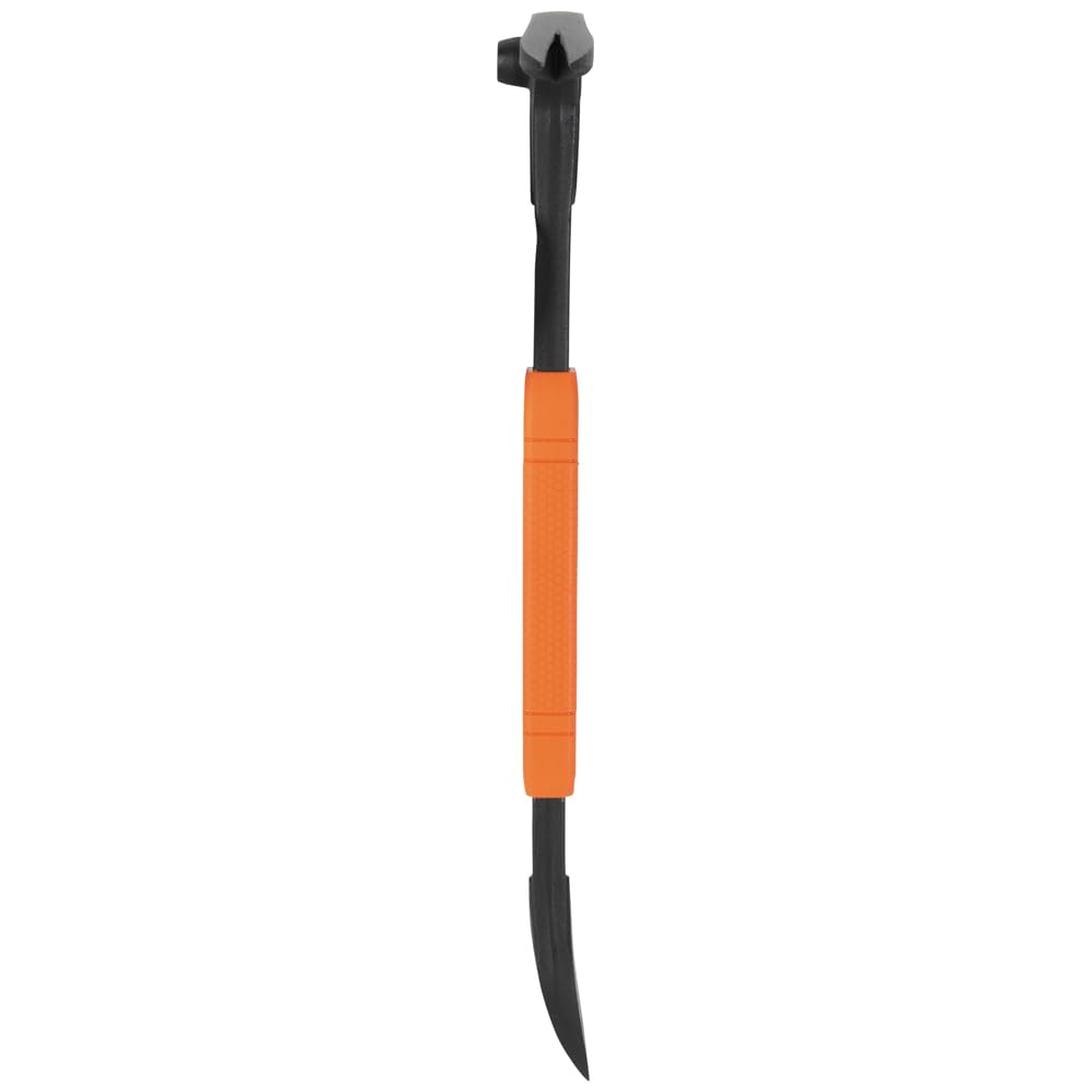 Klein Tools 66093 Nail Puller with Integrated Dimpler, Heavy-Duty Carbon Steel Cats Paw Pry Bar, 12-Inch