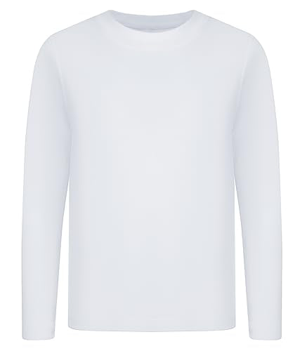 UPF 50+ Long Sleeve Rash Guard Shirt for Boys & Girls - X-Small White