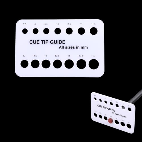 Billiard Cue Tip Size Measuring Tool - 8.5mm to 15mm - White