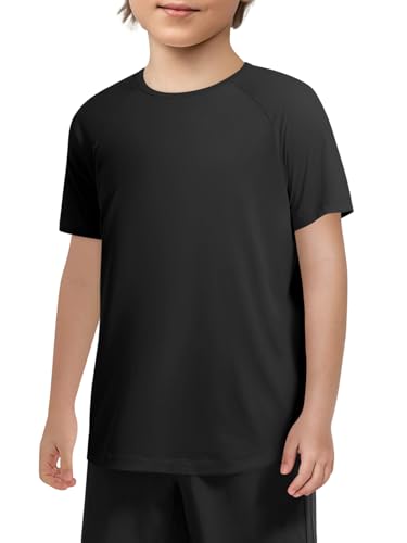 Boys Quick Dry Athletic Performance T-Shirt - Black, 5-6 Years