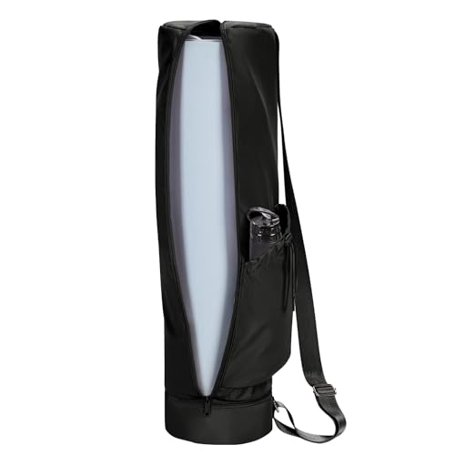 Yoga Mat Bag with Waterproof Pocket - Black / Medium Pocket