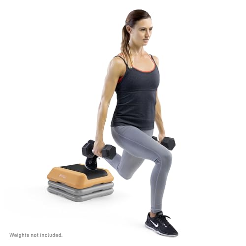 Circuit Fitness Peach Fuzz Non-Slip Step Platform with 2 Risers, 16x16 Inches
