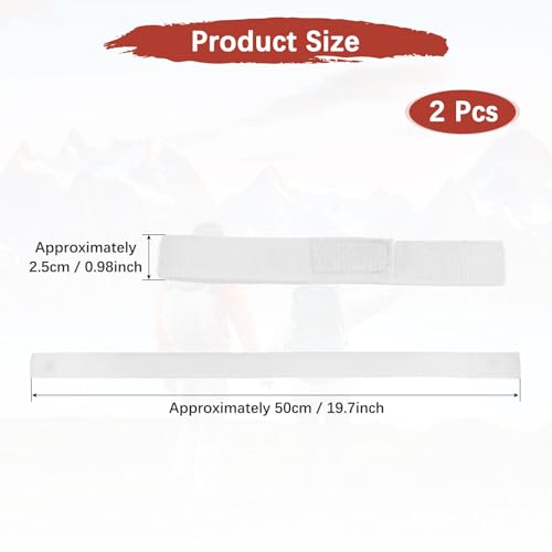 Adjustable Elastic Bicycle Leg Straps - White, 19.7 x 1in