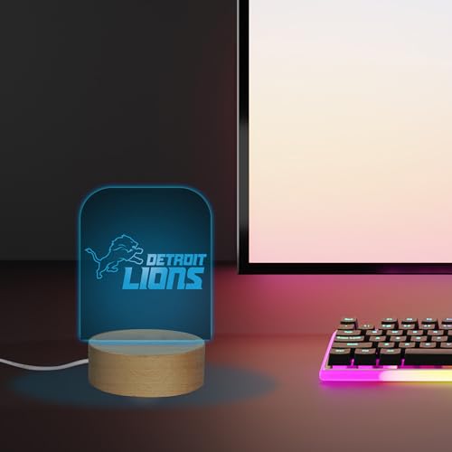 Detroit Lions LED Desk Light - 7 Color Changing Night Light
