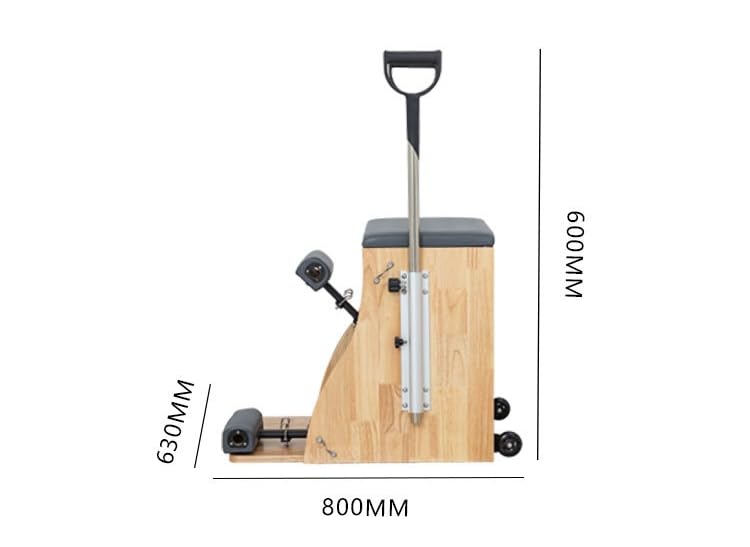 Pilates Chair with Handles and Split Pedals - Oak & PU Leather