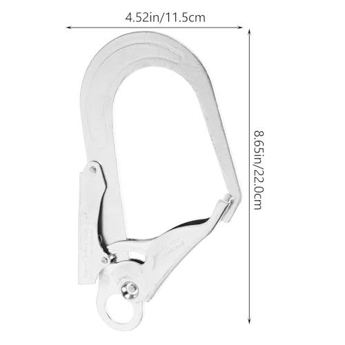 DOITOOL 2Pcs High Strength Alloy Steel Large Drop Forged Double Lock Rebar Snap Hook Safety Fall Protection Lanyard Hook Multifunctional Carabiners