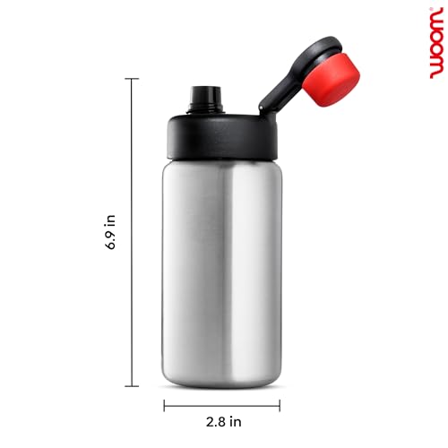 woom Glug Kids Bike Water Bottle 17oz Stainless Steel Side-Load