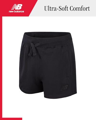 Fleece Pull On Shorts for Girls - Black, Size 14-16