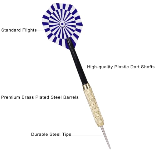 Professional Steel Tip Darts Set - 18 Pcs with Standard Flights