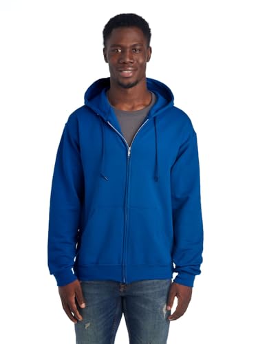 Jerzees NuBlend Full Zip Hoodies for Men - Cotton Blend, S-3X, Royal, Medium