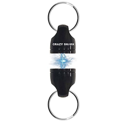 Magnetic Keychain Net Release - Aluminum Fishing Net Magnet Retractor - Black 1pc